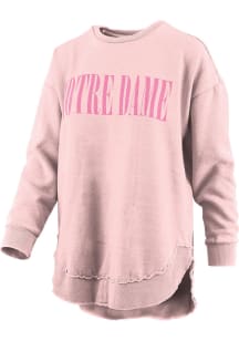Pressbox Notre Dame Fighting Irish Womens Pink Burnout Showtime Poncho Crew Sweatshirt