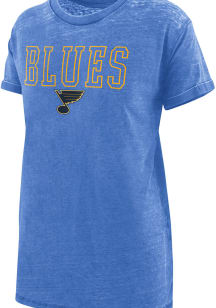 St Louis Blues Womens Blue Boyfriend Short Sleeve T-Shirt