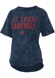 St Louis Cardinals Womens Navy Blue Mineral Short Sleeve T-Shirt