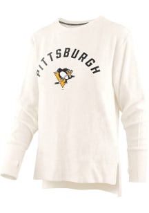Pittsburgh Penguins Womens Ivory Cuddle Crew Sweatshirt