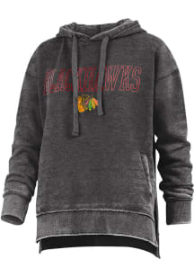Chicago Blackhawks Womens Black Vintage Hooded Sweatshirt