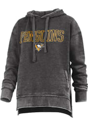 Pittsburgh Penguins Womens Black Vintage Hooded Sweatshirt