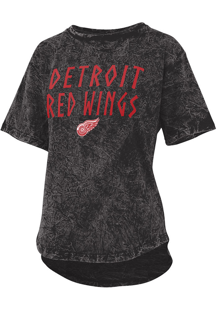 Detroit Red Wings Womens Black Mineral Short Sleeve T-Shirt