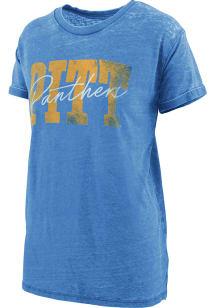 Pitt Panthers Womens Blue Everest Short Sleeve T-Shirt