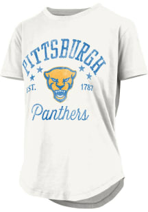 Pressbox Pitt Panthers Womens White Jade Short Sleeve T-Shirt