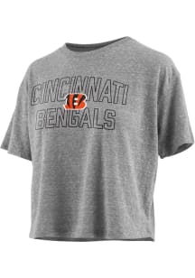 Cincinnati Bengals Womens Grey Knobi Short Sleeve T-Shirt