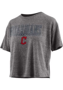 Cleveland Guardians Womens Grey Knobi Short Sleeve T-Shirt