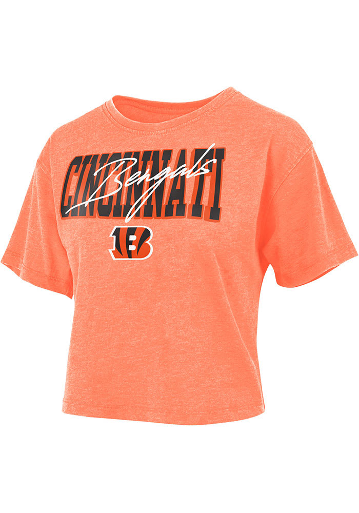 Cincinnati Bengals Womens Orange Vintage Short Sleeve T-Shirt