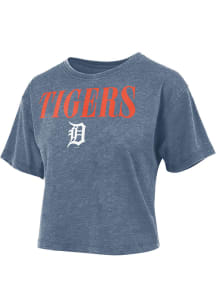 Detroit Tigers Womens Navy Blue Vintage Short Sleeve T-Shirt