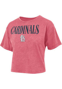 St Louis Cardinals Womens Red Vintage Short Sleeve T-Shirt