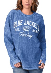 Columbus Blue Jackets Womens Blue Cord Crew Sweatshirt
