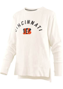 Cincinnati Bengals Womens Ivory Cuddle Crew Sweatshirt