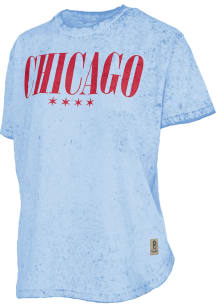 Pressbox Chicago Womens Blue Wordmark Short Sleeve T-Shirt