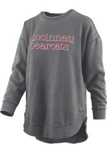 Pressbox Cincinnati Bearcats Womens Black Poncho Crew Sweatshirt