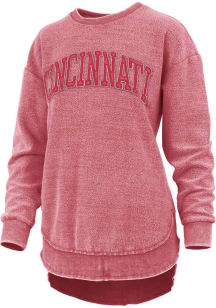 Pressbox Cincinnati Bearcats Womens Red Ponchoville Crew Sweatshirt