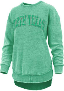 Pressbox North Texas Mean Green Womens Kelly Green Ponchoville Crew Sweatshirt