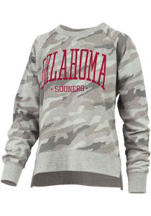 Pressbox Oklahoma Sooners Womens  Camo Crew Sweatshirt