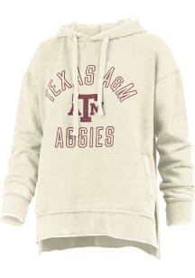 Pressbox Texas A&amp;M Aggies Womens Ivory Marni Hooded Sweatshirt