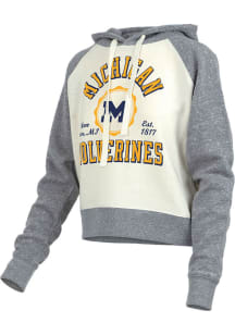 Pressbox Michigan Wolverines Womens Grey Cody Hooded Sweatshirt
