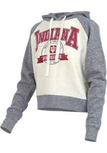 Pressbox Indiana Hoosiers Womens Grey Cody Hooded Sweatshirt