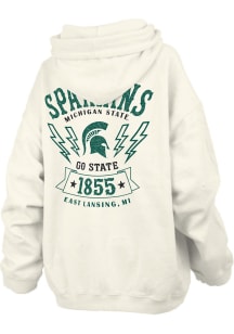 Pressbox Michigan State Spartans Womens Ivory RNR Hooded Sweatshirt