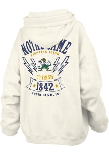 Pressbox Notre Dame Fighting Irish Womens Ivory RNR Hooded Sweatshirt
