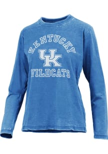 Pressbox Kentucky Wildcats Womens Blue Vintage Burnout LS Tee