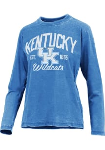 Pressbox Kentucky Wildcats Womens Blue Vintage Burnout LS Tee