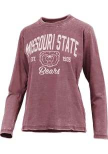 Pressbox Missouri State Bears Womens Maroon Vintage Burnout LS Tee