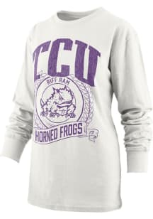 Pressbox TCU Horned Frogs Womens White Big Country LS Tee