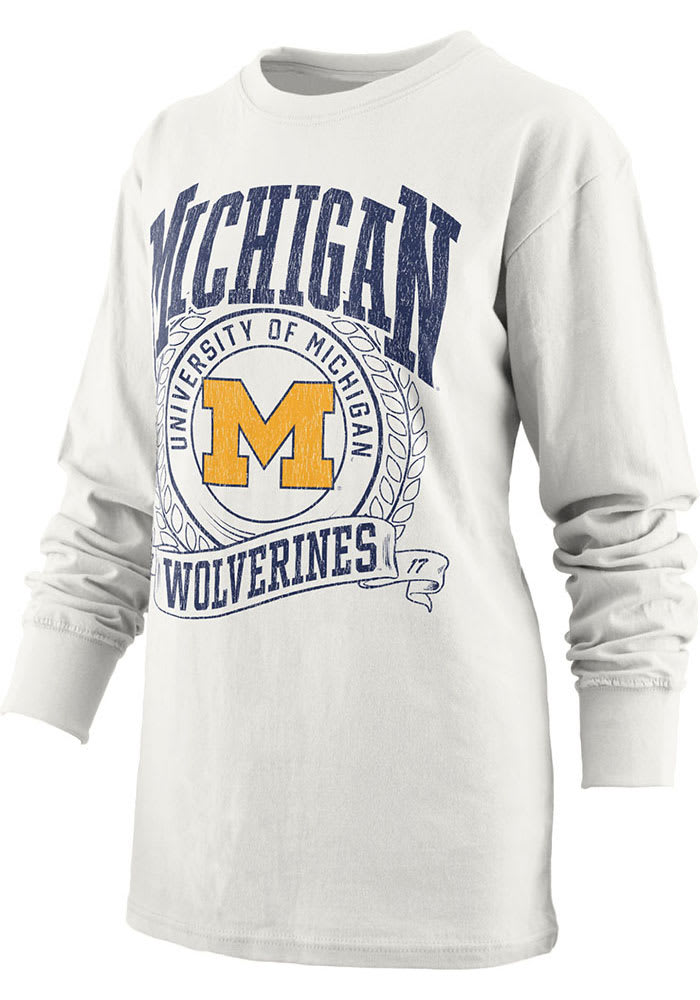 Women's Gameday Couture Navy Michigan Wolverines Find Your Groove Split-Dye  T-Shirt
