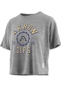 Pressbox Akron Zips Womens Grey Knobi Short Sleeve T-Shirt