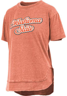 Pressbox Oklahoma State Cowboys Womens Orange Poncho Short Sleeve T-Shirt