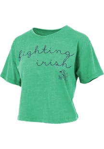 Pressbox Notre Dame Fighting Irish Womens Kelly Green Vintage Crop Short Sleeve T-Shirt