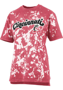 Pressbox Cincinnati Bearcats Womens Red Spot Wash Short Sleeve T-Shirt