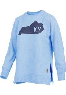 Pressbox Kentucky Womens Blue State Shape Crew Sweatshirt