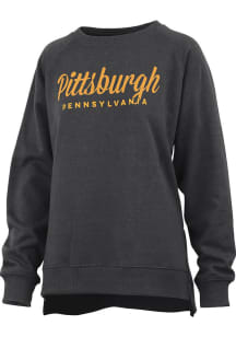 Pressbox Pittsburgh Womens Black Wordmark Crew Sweatshirt
