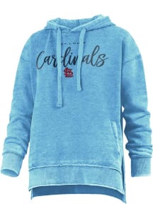 St Louis Cardinals Womens Light Blue Vintage Hooded Sweatshirt