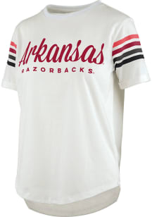 Pressbox Arkansas Razorbacks Womens White Susan Short Sleeve T-Shirt