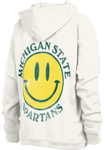 Pressbox Michigan State Spartans Womens White High Tide Hooded Sweatshirt