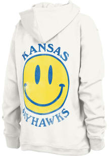 Pressbox Kansas Jayhawks Womens White High Tide Hooded Sweatshirt