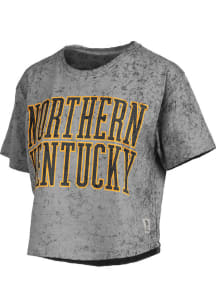 Pressbox Northern Kentucky Norse Womens Black Sun Wash Crop Short Sleeve T-Shirt