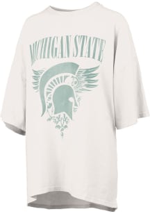 Pressbox Michigan State Spartans Womens White Rock and Roll Short Sleeve T-Shirt