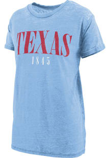 Pressbox Texas Womens Light Blue Showtime Short Sleeve T-Shirt