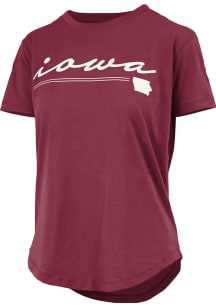 Pressbox Iowa Womens Red Prairie Short Sleeve T-Shirt