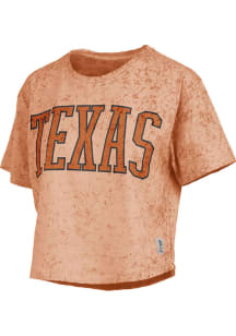 Pressbox Texas Longhorns Womens Burnt Orange Sun Wash Crop Short Sleeve T-Shirt