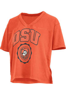 Pressbox Oklahoma State Cowboys Womens Orange Syacmore Short Sleeve T-Shirt
