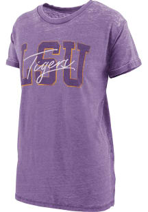 Pressbox LSU Tigers Womens Purple Burnout Short Sleeve T-Shirt