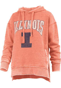 Pressbox Illinois Fighting Illini Womens Orange Vintage fleece Hooded Sweatshirt