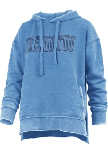 Pressbox Creighton Bluejays Womens Blue Burnout Hooded Sweatshirt